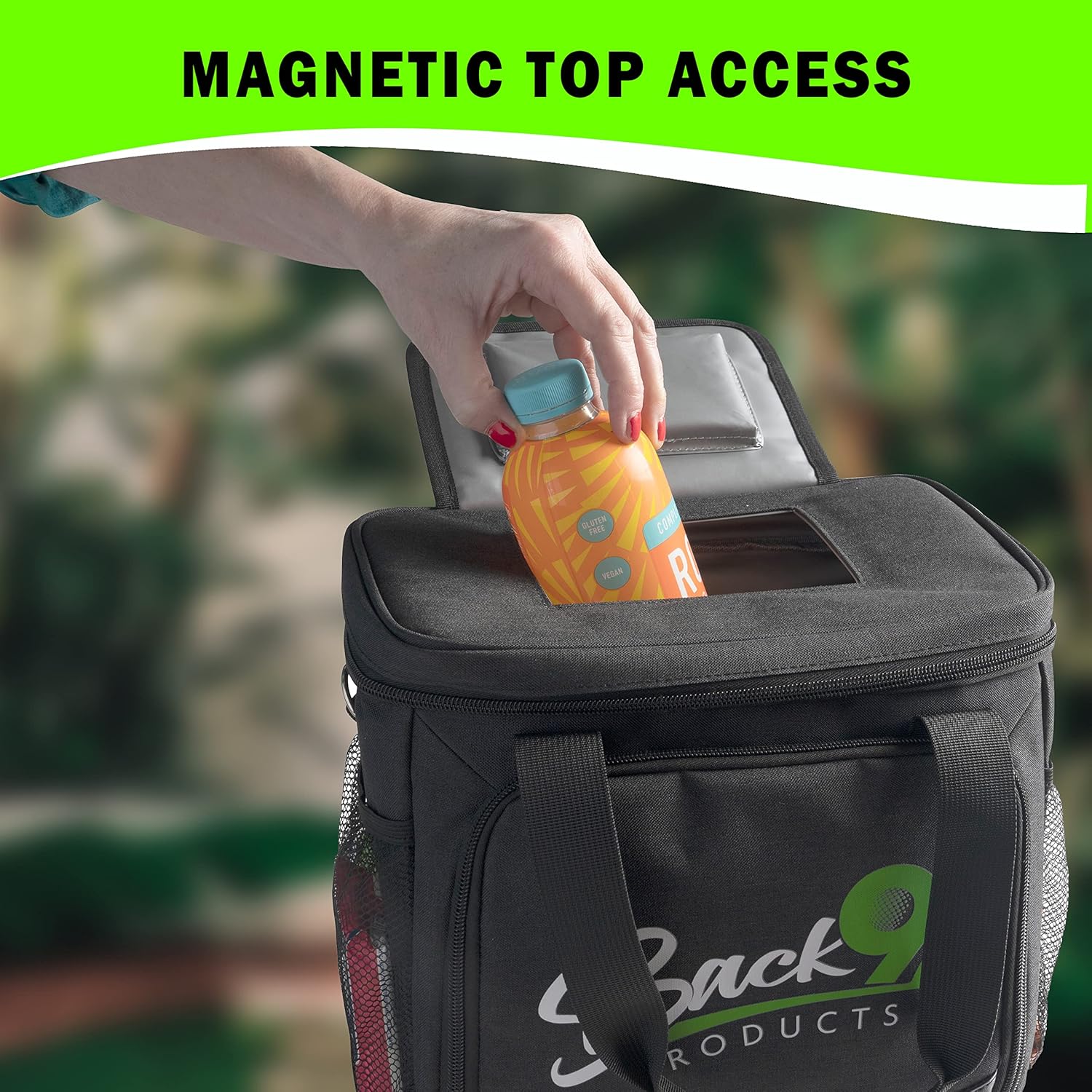 Magnetic 12-Can Golf Cart Cooler Bag | Collapsible, Insulated, Leakproof | Perfect Golf Gift